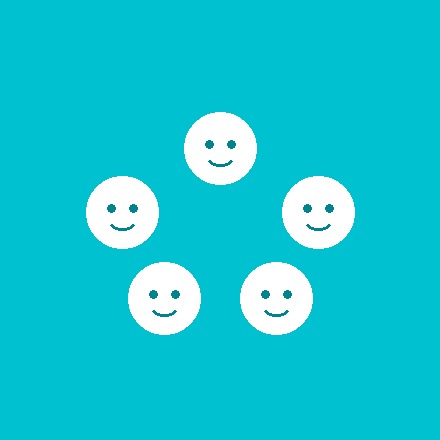 Avatar illustré avec 5 visages représentant l'association des parents d'élèves