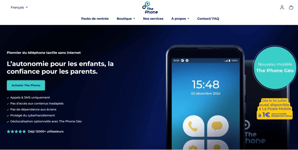 Capture d'écran The Phone Géo : autonomie pour les enfants, confiance pour les parents